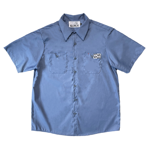 All Bad Button Up Work Shirt - Postal Blue