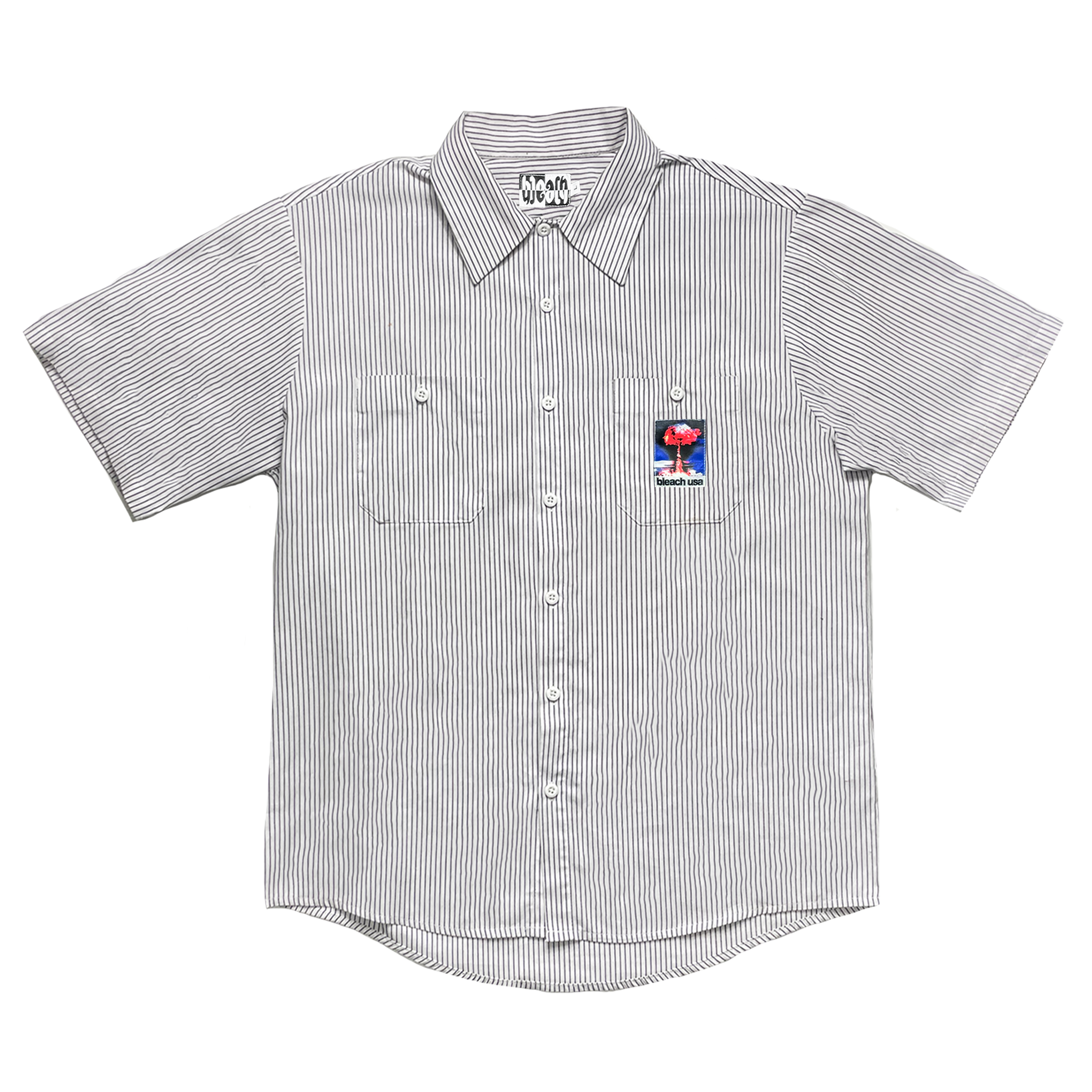 Carhartt Linus Stripe Poplin Short Sleeve Shirt - Bleach